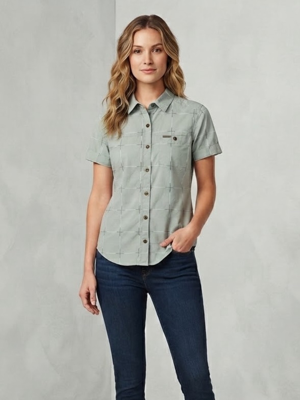Columbia Green Short Sleeve Shirt
